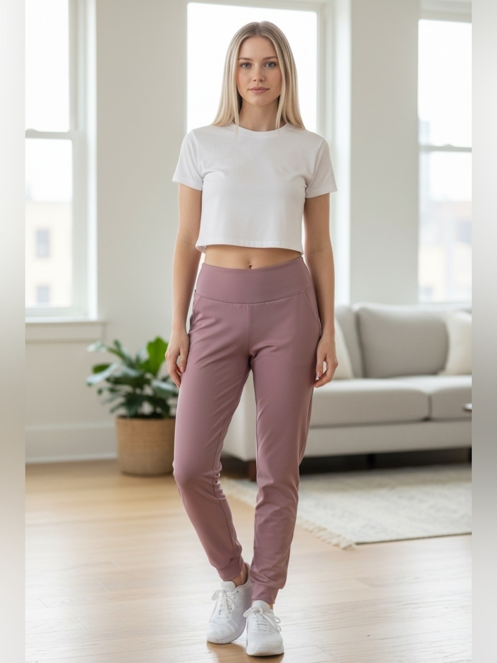 ORAKI, Pink, High Waist Eco Jogger Pants, Size S, Made in Canada
